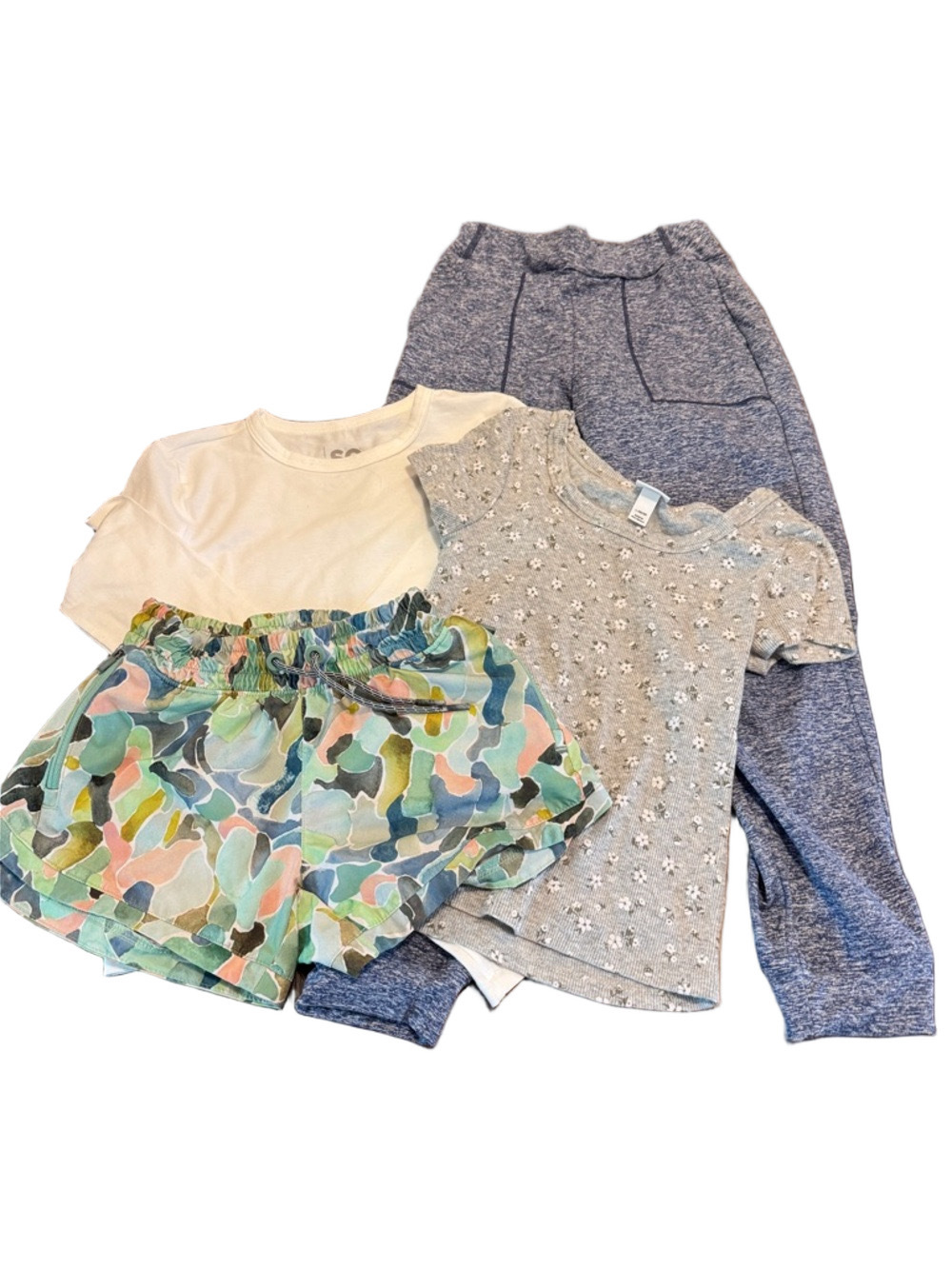 **Bundle of 5**Casual Kids Blue Jogger Pants shorts with Top Size 8-12
